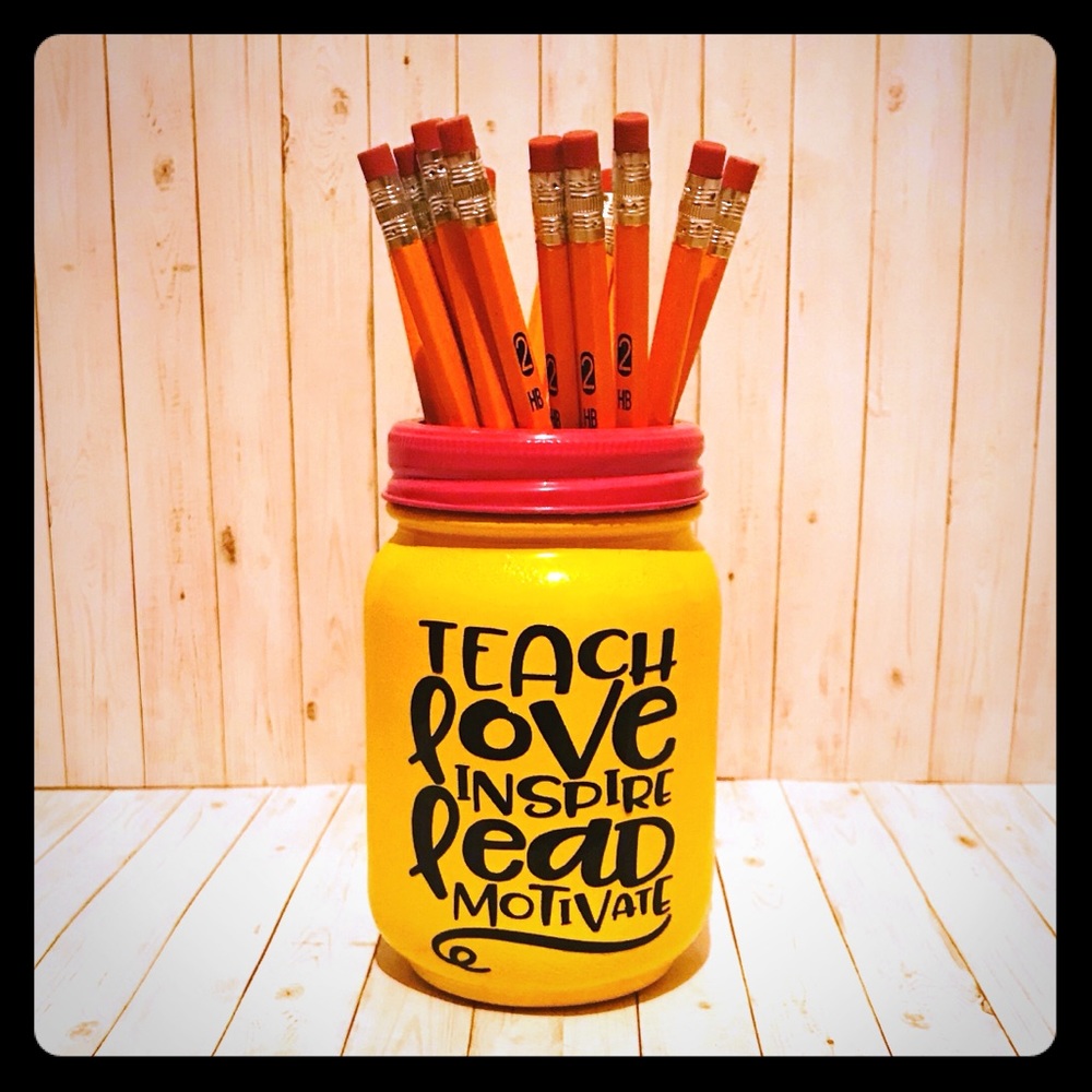Mason Jar Pencil Holder